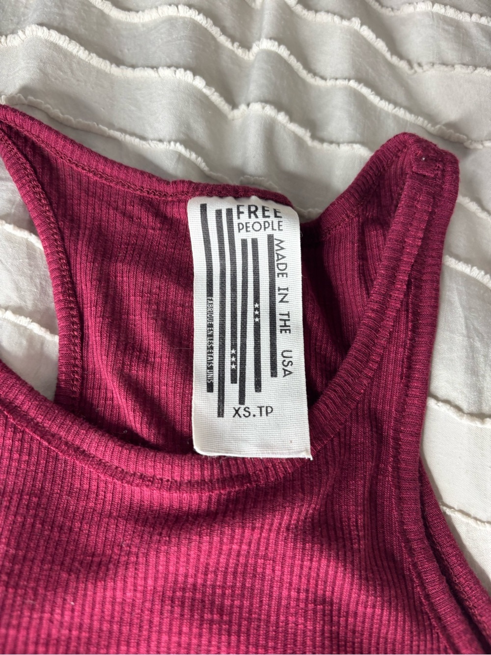 Free People Ribbed Bandeau Tank in Berry